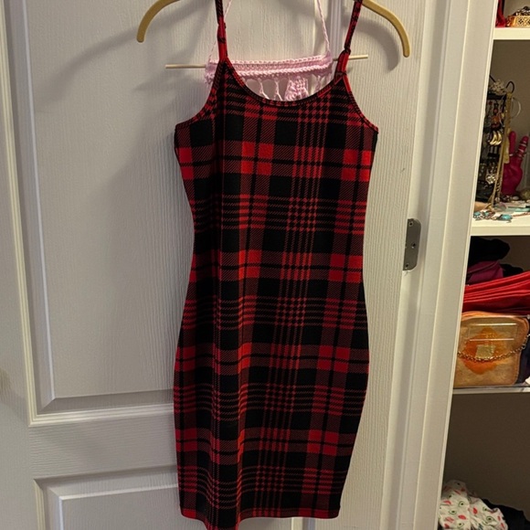 SHEIN Dresses & Skirts - SHEIN Red and Black Plaid Mini Dress